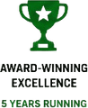 Award-winning excellence, 5 years running