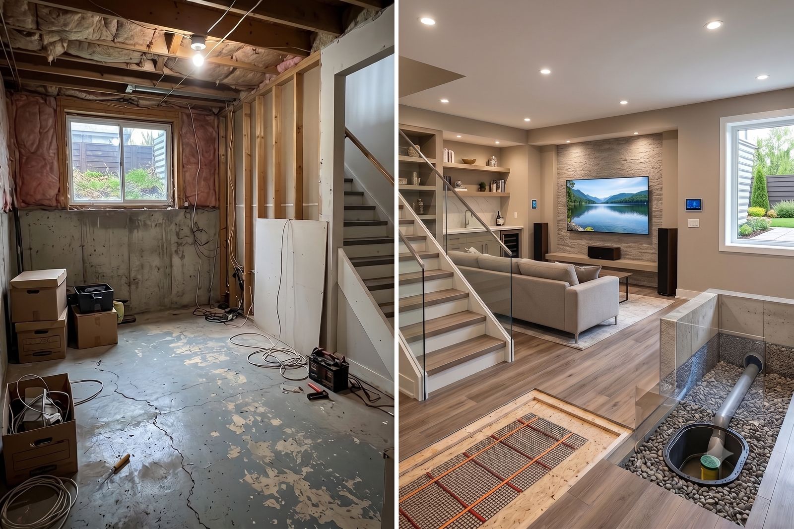 Finished, dry and livable basement space